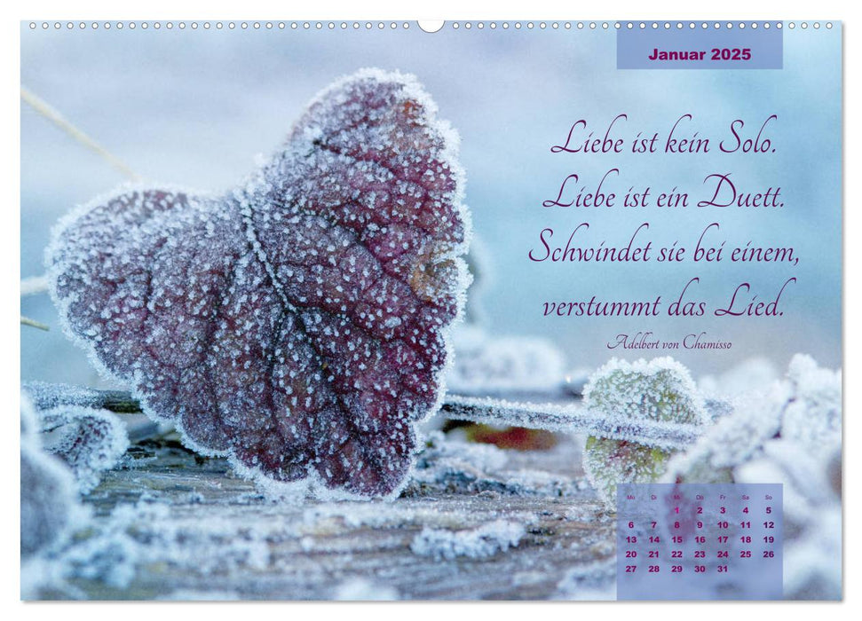 Blüten Symphonien mit Poesie (CALVENDO Premium Wandkalender 2025)