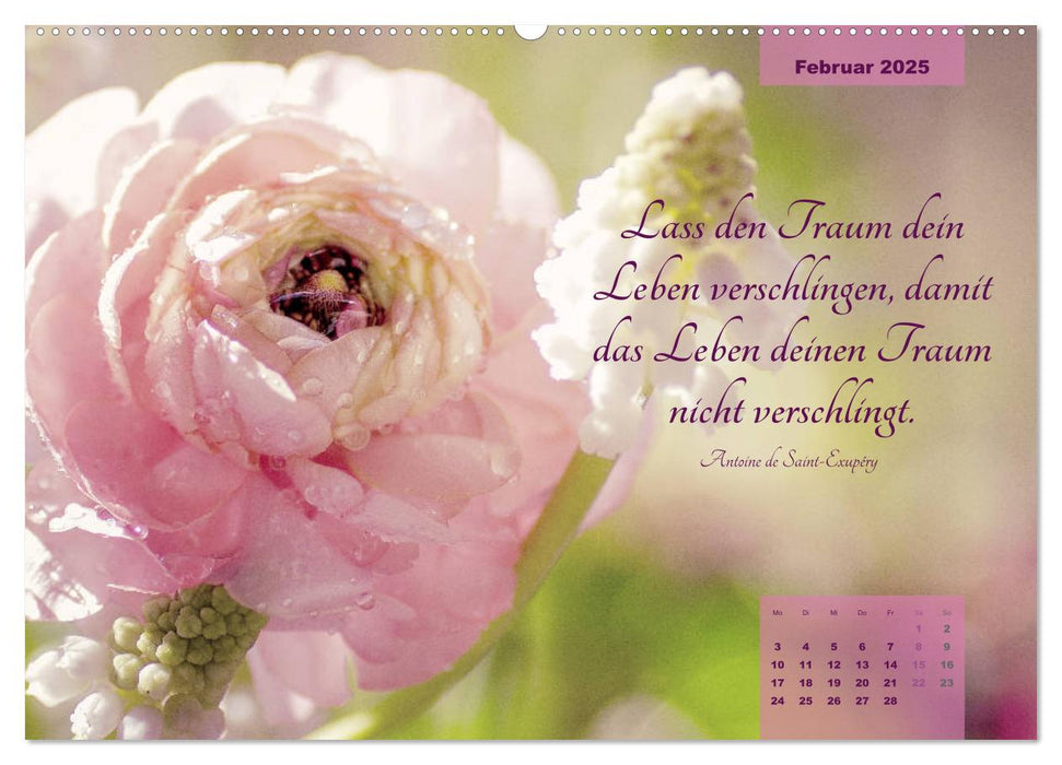 Blüten Symphonien mit Poesie (CALVENDO Premium Wandkalender 2025)