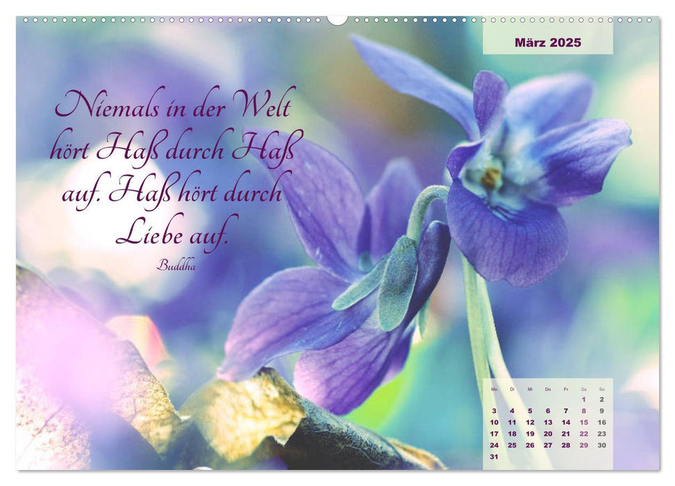 Blüten Symphonien mit Poesie (CALVENDO Premium Wandkalender 2025)