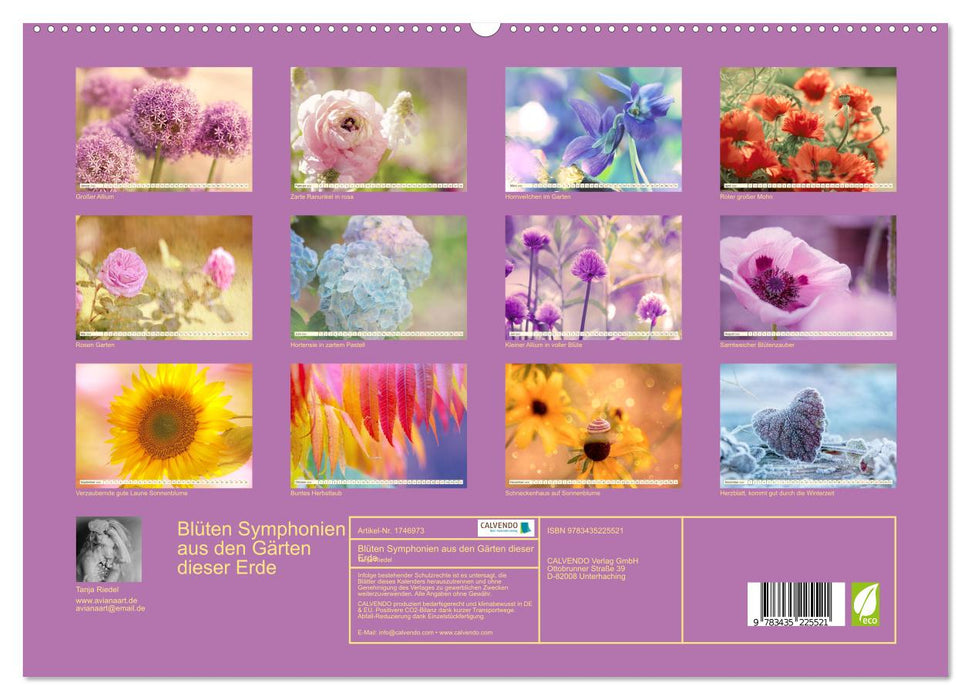 Blüten Symphonien aus den Gärten dieser Erde (CALVENDO Premium Wandkalender 2025)