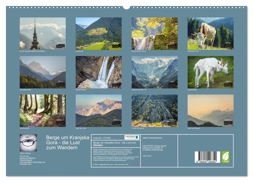 Berge um Kranjska Gora - die Lust zum Wandern (CALVENDO Premium Wandkalender 2025)