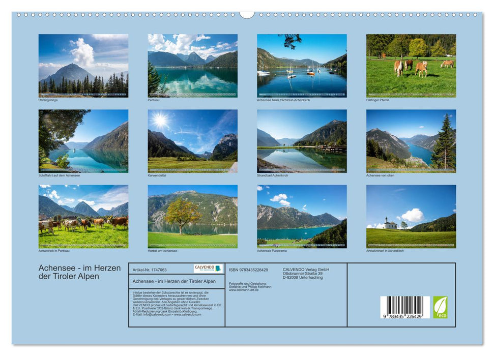 Achensee - im Herzen der Tiroler Alpen (CALVENDO Premium Wandkalender 2025)