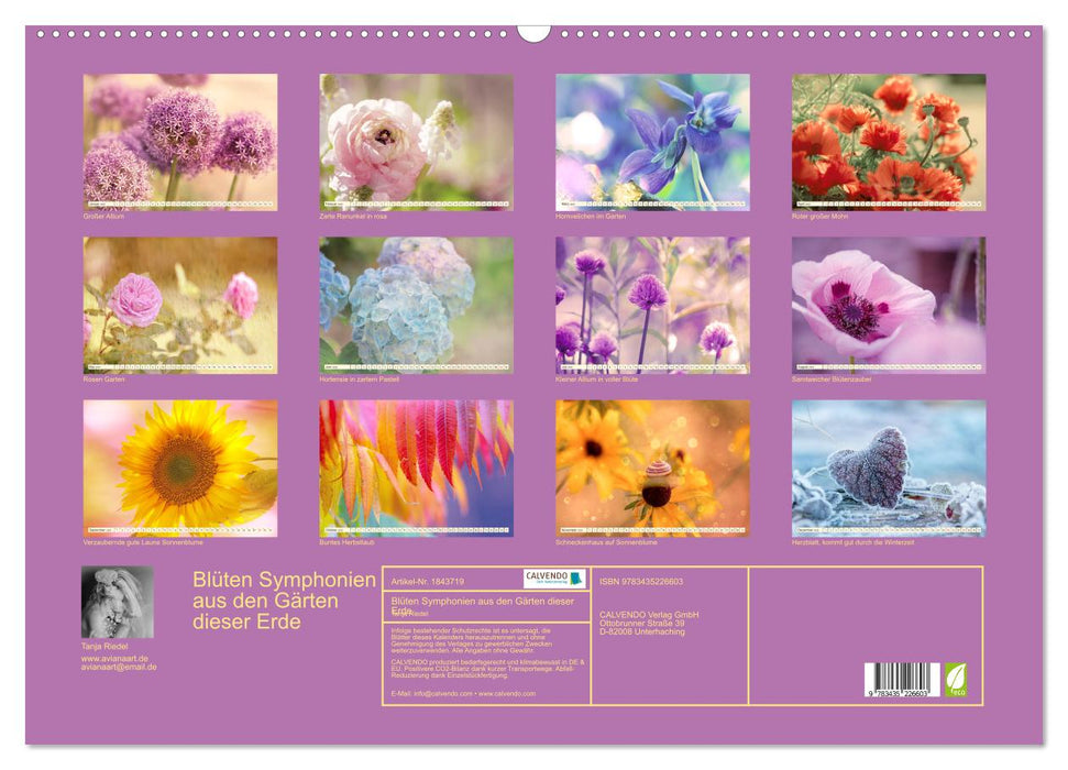 Blüten Symphonien aus den Gärten dieser Erde (CALVENDO Wandkalender 2025)