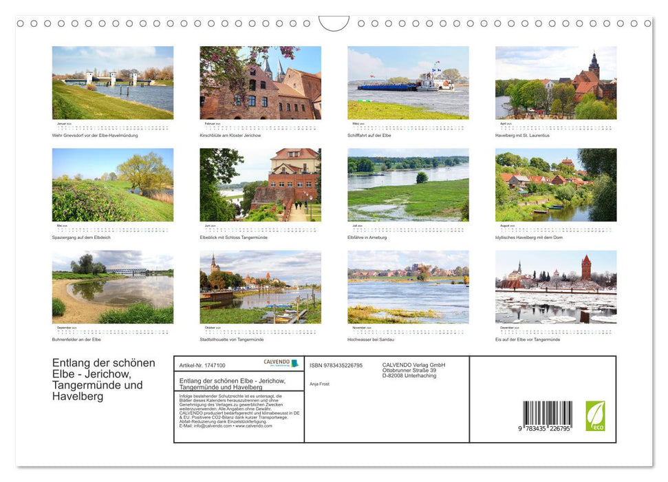 Entlang der schönen Elbe - Jerichow, Tangermünde und Havelberg (CALVENDO Wandkalender 2025)