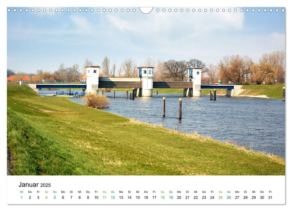 Entlang der schönen Elbe - Jerichow, Tangermünde und Havelberg (CALVENDO Wandkalender 2025)