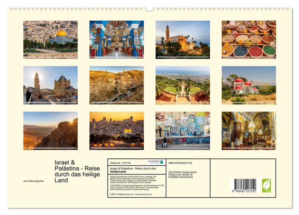 Israel & Palästina - Reise durch das heilige Land (CALVENDO Premium Wandkalender 2025)