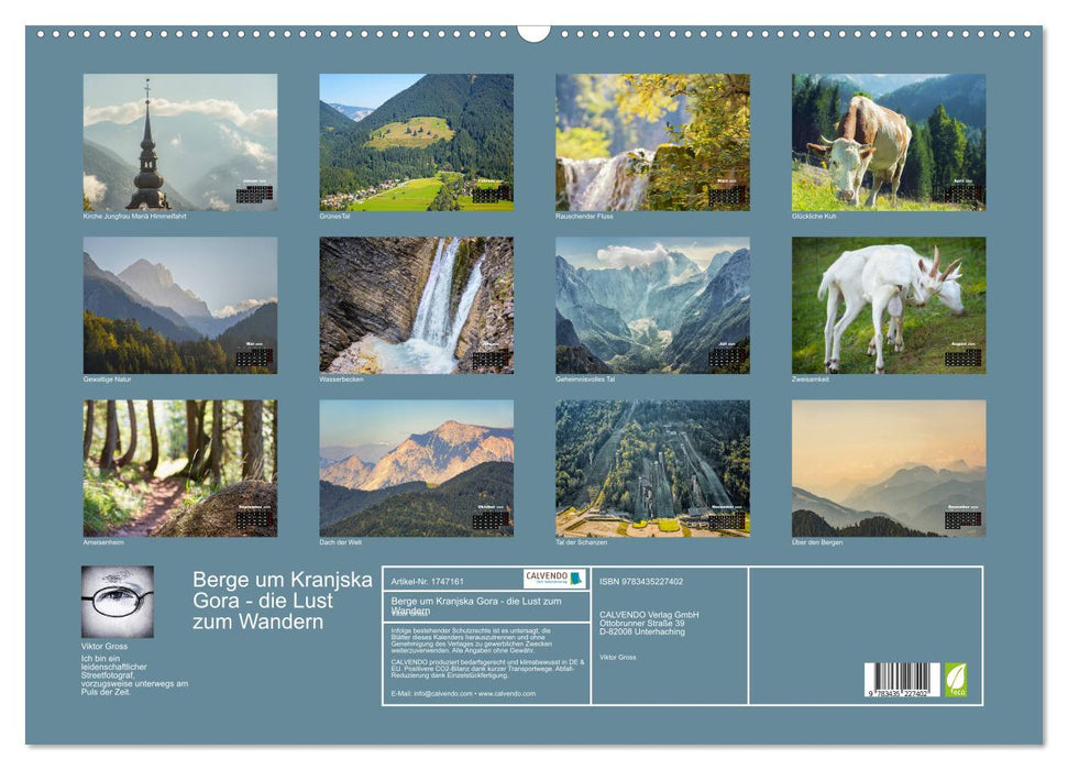 Berge um Kranjska Gora - die Lust zum Wandern (CALVENDO Wandkalender 2025)