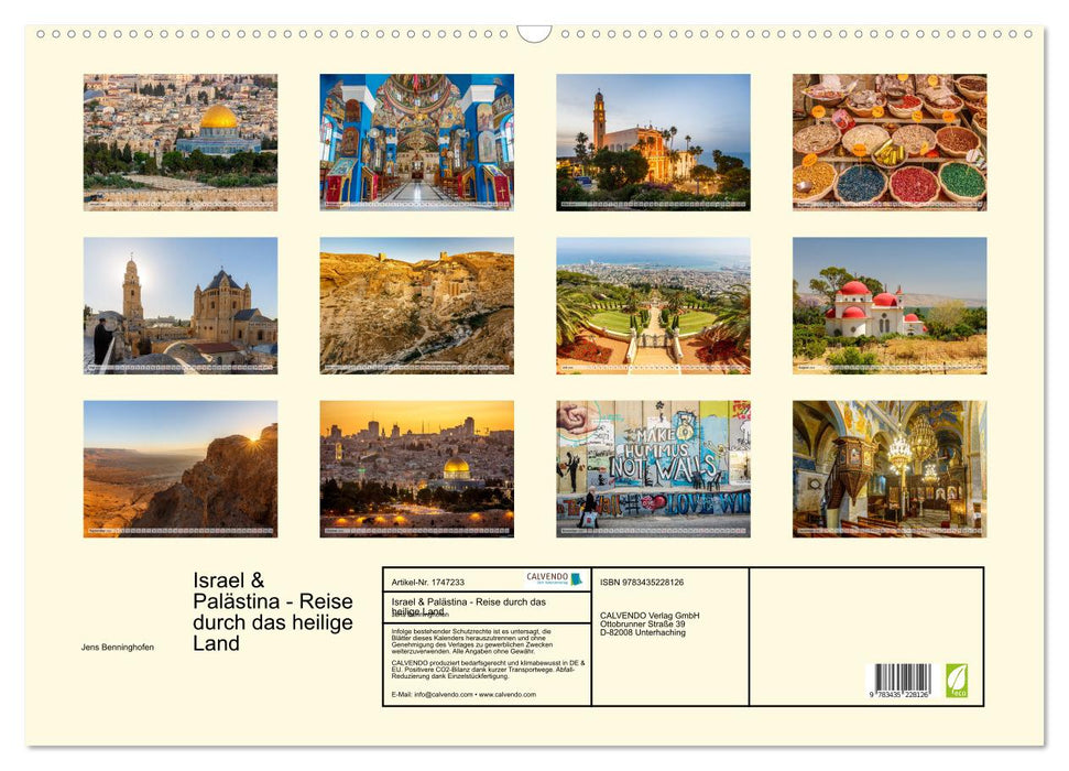 Israel & Palästina - Reise durch das heilige Land (CALVENDO Wandkalender 2025)