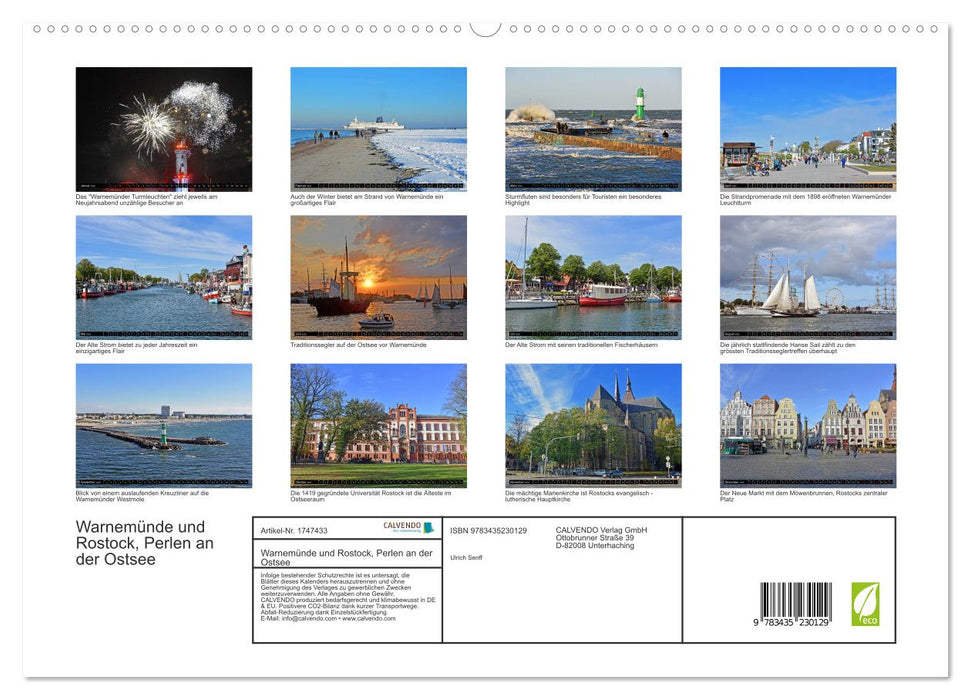 Warnemünde und Rostock, Perlen an der Ostsee (CALVENDO Premium Wandkalender 2025)