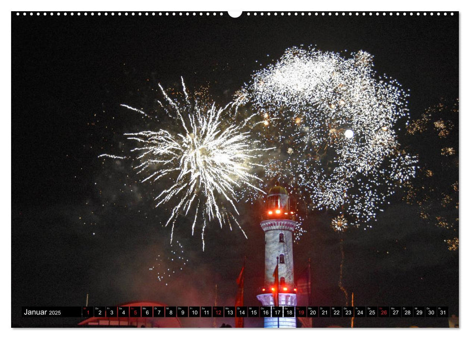 Warnemünde und Rostock, Perlen an der Ostsee (CALVENDO Premium Wandkalender 2025)