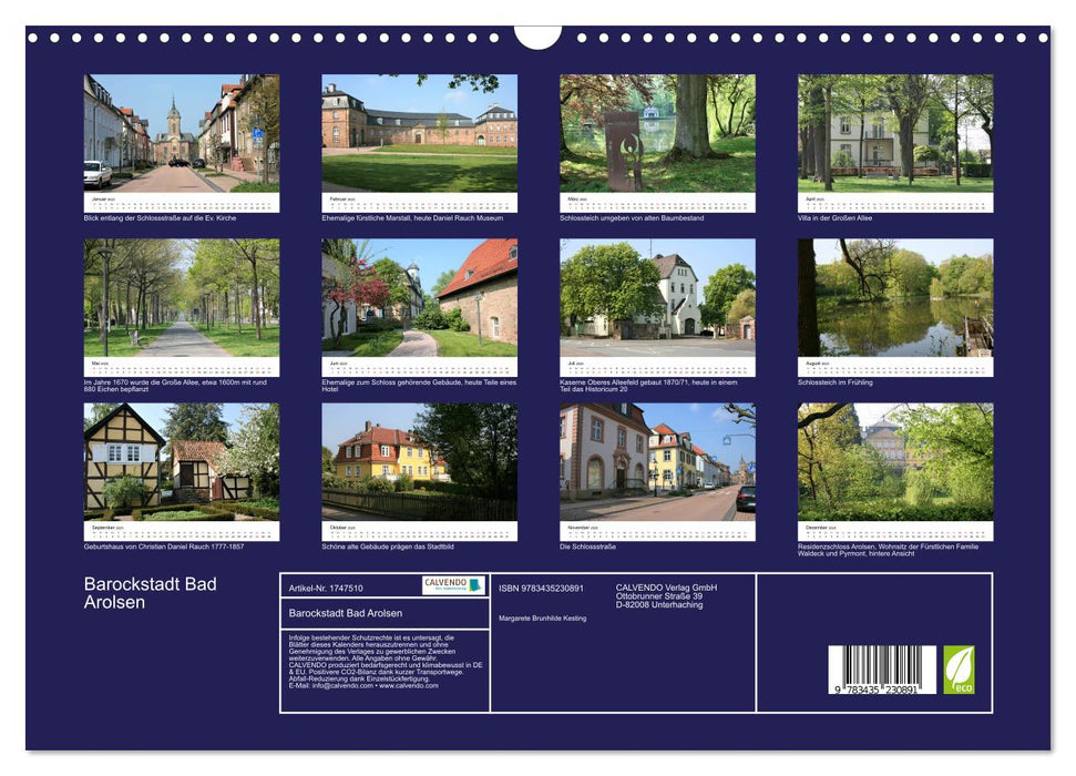 Barockstadt Bad Arolsen (CALVENDO Wandkalender 2025)