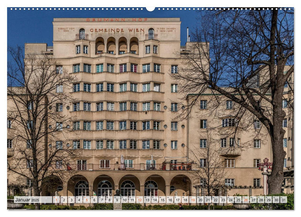 Baukunst des Roten Wien (CALVENDO Premium Wandkalender 2025)