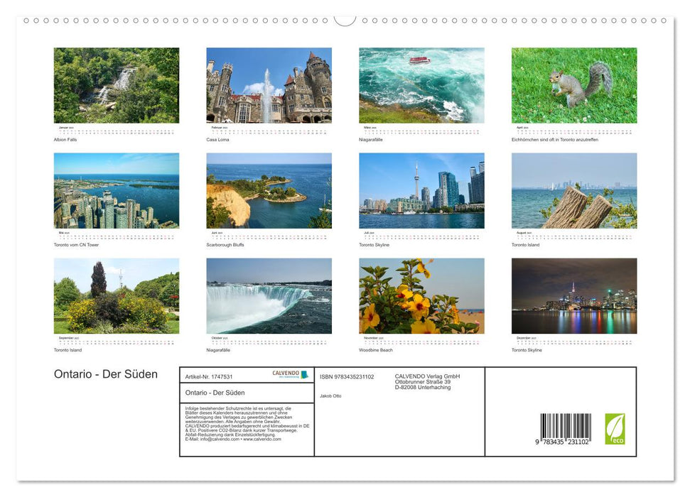 Ontario - Der Süden (CALVENDO Premium Wandkalender 2025)