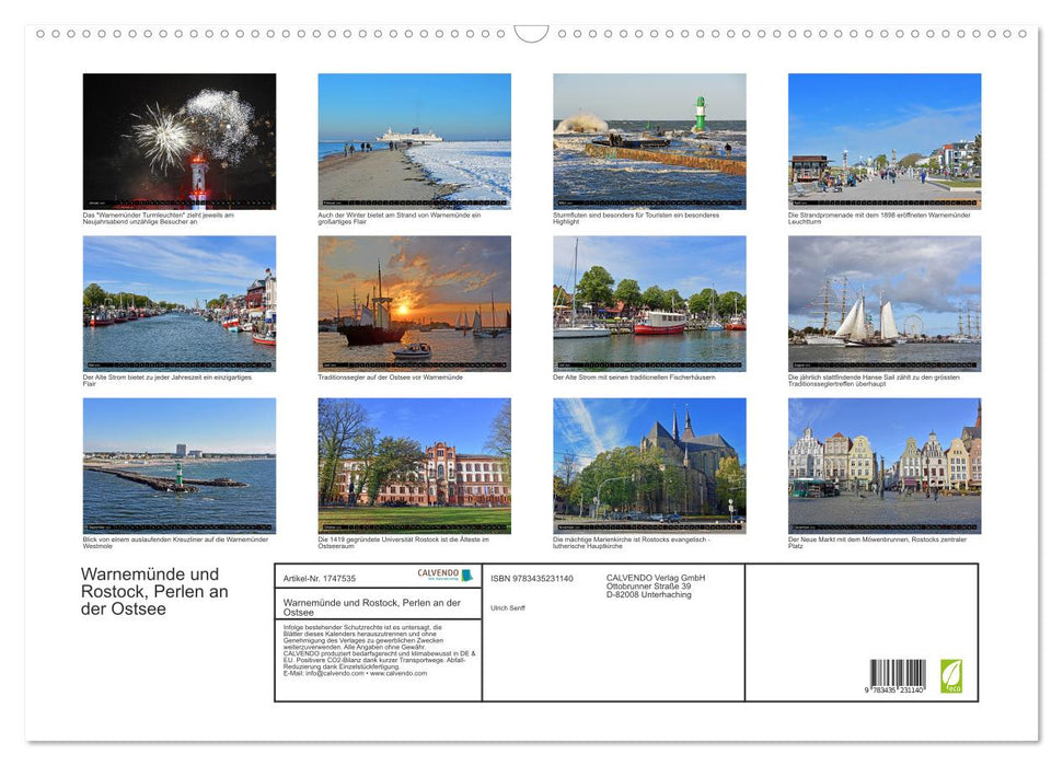 Warnemünde und Rostock, Perlen an der Ostsee (CALVENDO Wandkalender 2025)