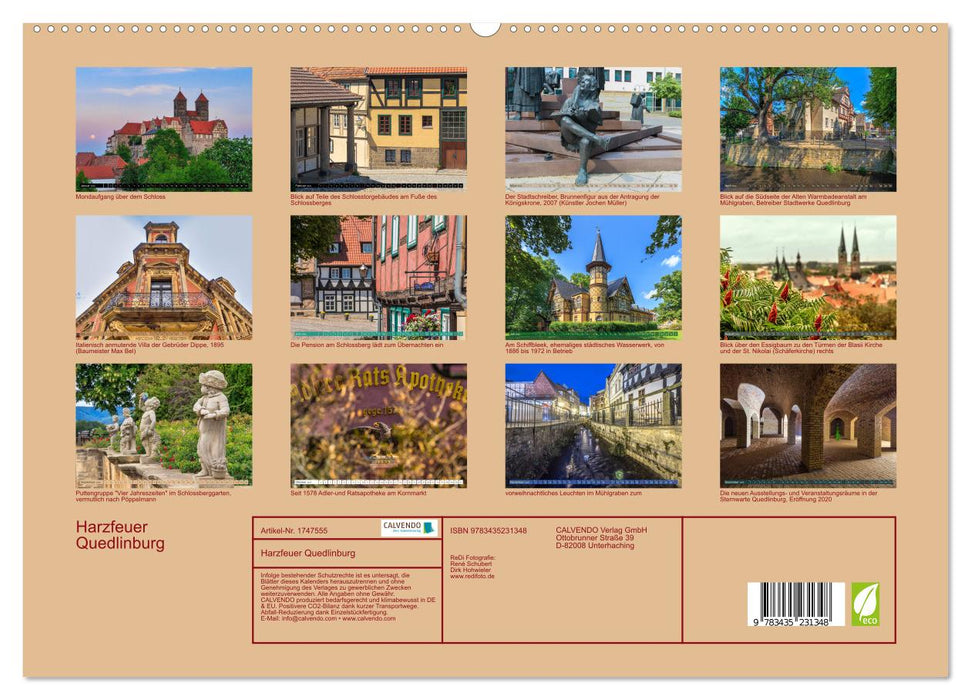 Harzfeuer Quedlinburg (CALVENDO Premium Wandkalender 2025)