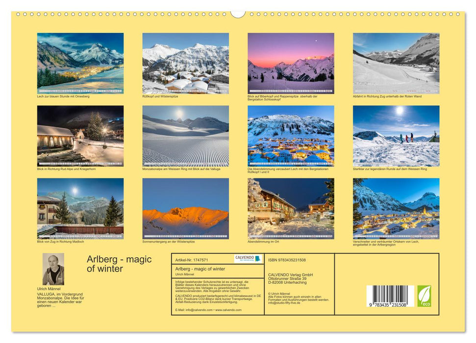 Arlberg - magic of winter (CALVENDO Premium Wandkalender 2025)