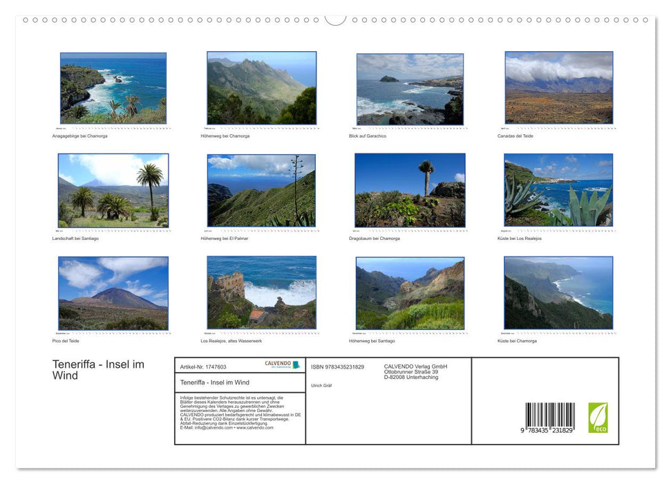 Teneriffa - Insel im Wind (CALVENDO Premium Wandkalender 2025)