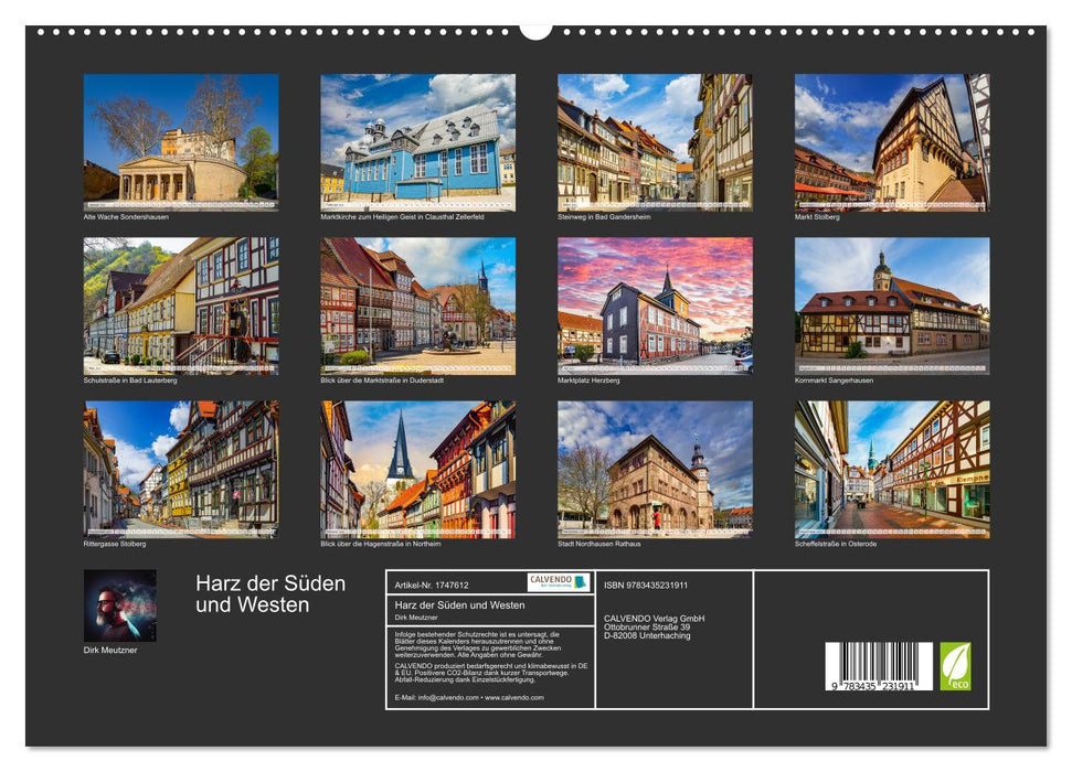 Harz der Süden und Westen (CALVENDO Premium Wandkalender 2025)