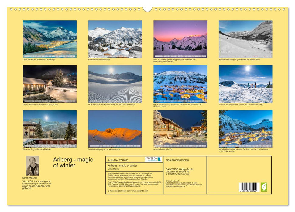 Arlberg - magic of winter (CALVENDO Wandkalender 2025)