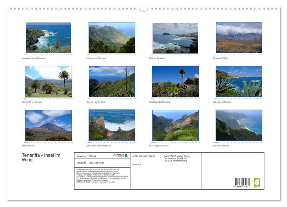 Teneriffa - Insel im Wind (CALVENDO Wandkalender 2025)