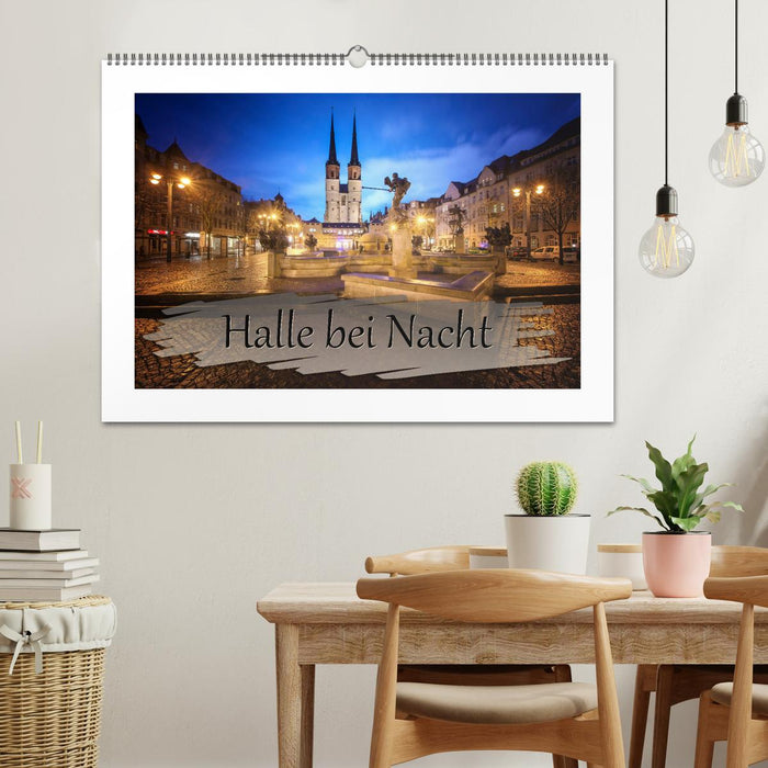 Halle bei Nacht (CALVENDO Wandkalender 2025)