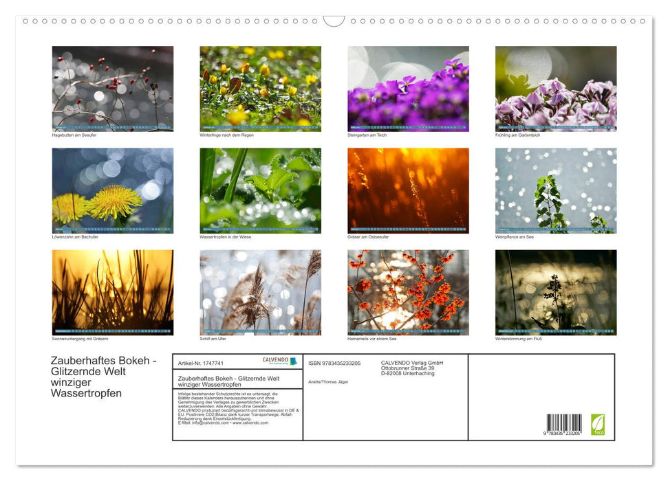 Zauberhaftes Bokeh - Glitzernde Welt winziger Wassertropfen (CALVENDO Wandkalender 2025)