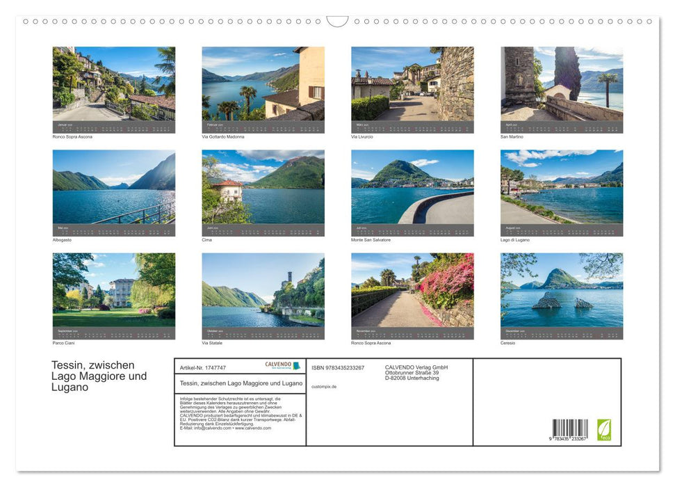 Tessin, zwischen Lago Maggiore und Lugano (CALVENDO Wandkalender 2025)