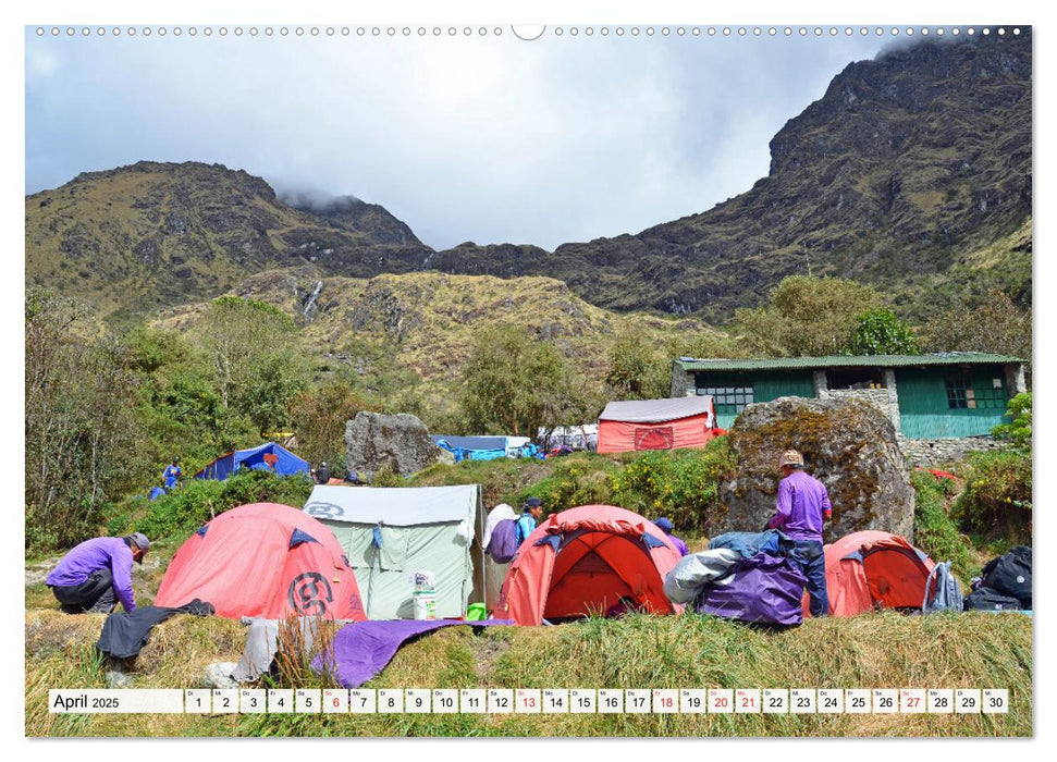 Inka Trail und Machu Picchu, Trekking zur berühmten Inkastadt (CALVENDO Premium Wandkalender 2025)