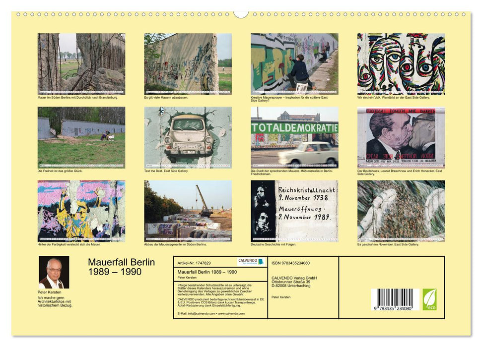 Mauerfall Berlin 1989 – 1990 (CALVENDO Premium Wandkalender 2025)