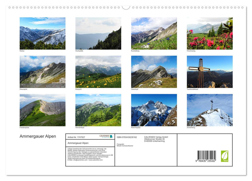 Ammergauer Alpen (CALVENDO Premium Wandkalender 2025)