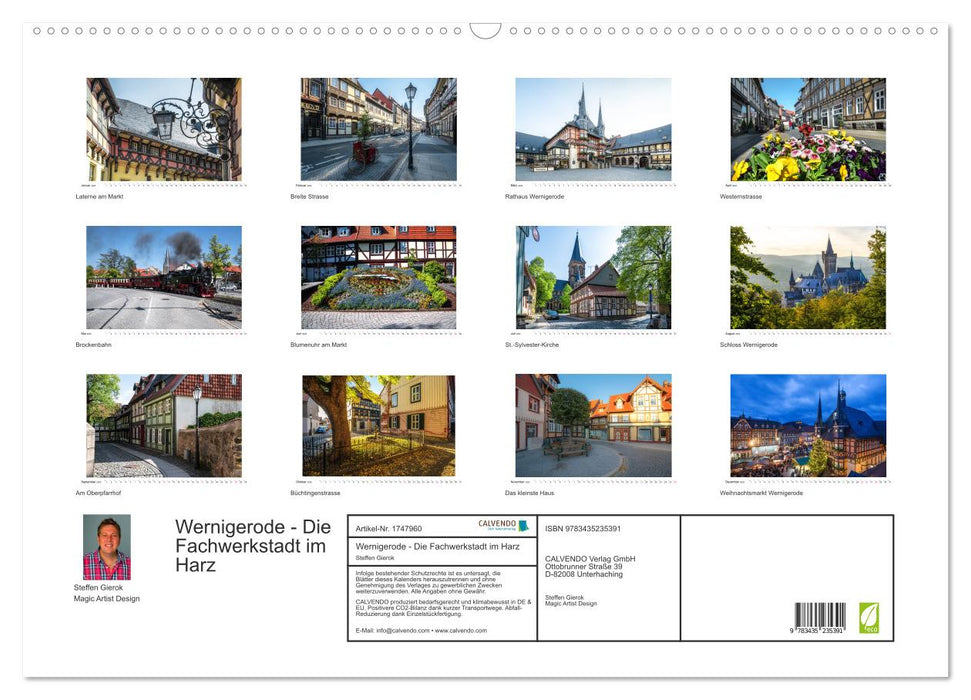 Wernigerode - Die Fachwerkstadt im Harz (CALVENDO Wandkalender 2025)