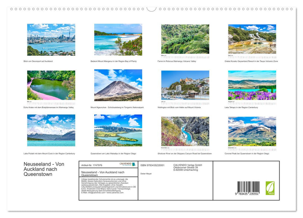 Neuseeland - Von Auckland nach Queenstown (CALVENDO Premium Wandkalender 2025)