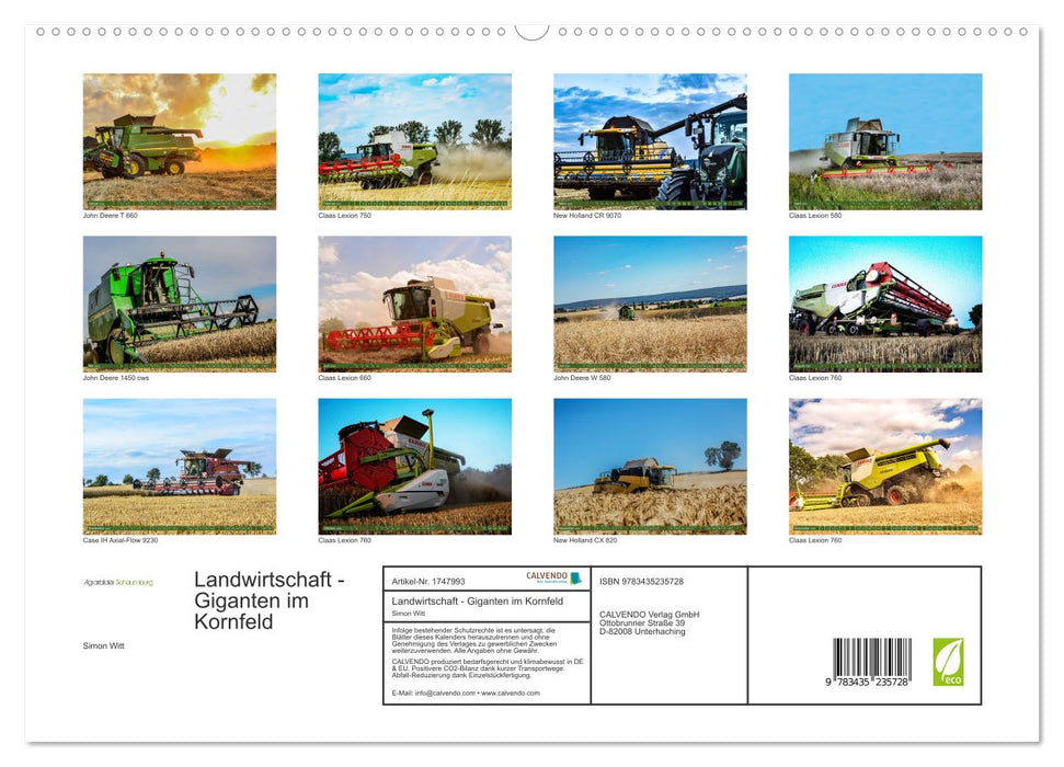 Landwirtschaft - Giganten im Kornfeld (CALVENDO Premium Wandkalender 2025)