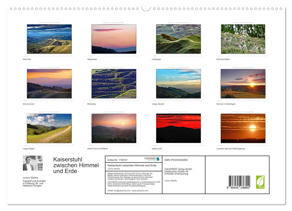 Kaiserstuhl zwischen Himmel und Erde (CALVENDO Premium Wandkalender 2025)