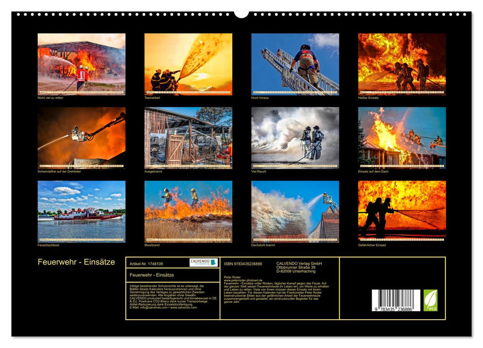 Feuerwehr - Einsätze (CALVENDO Premium Wandkalender 2025)