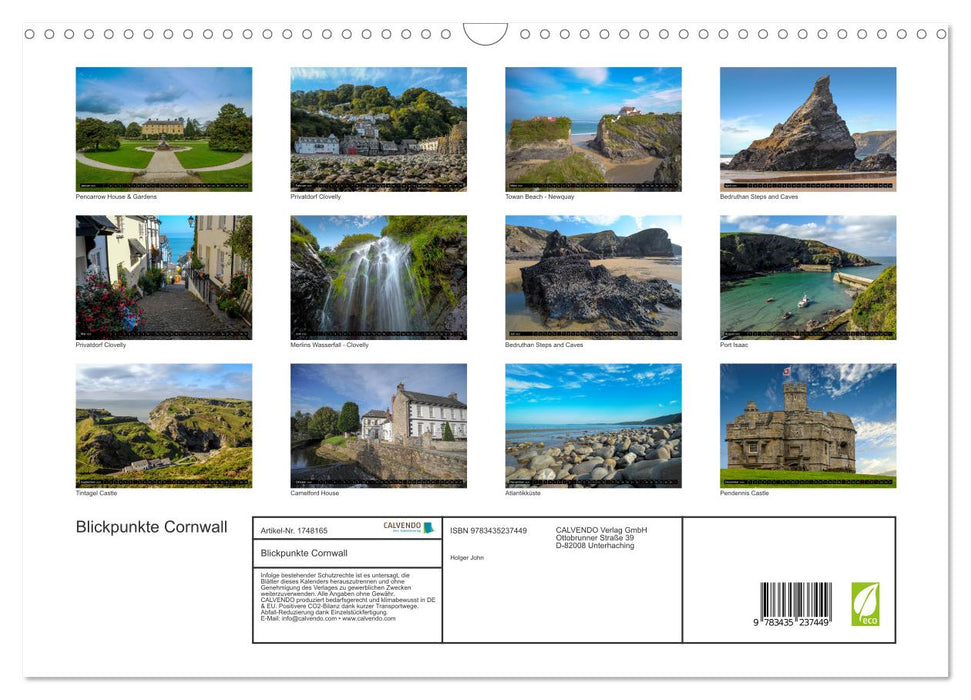 Blickpunkte Cornwall (CALVENDO Wandkalender 2025)