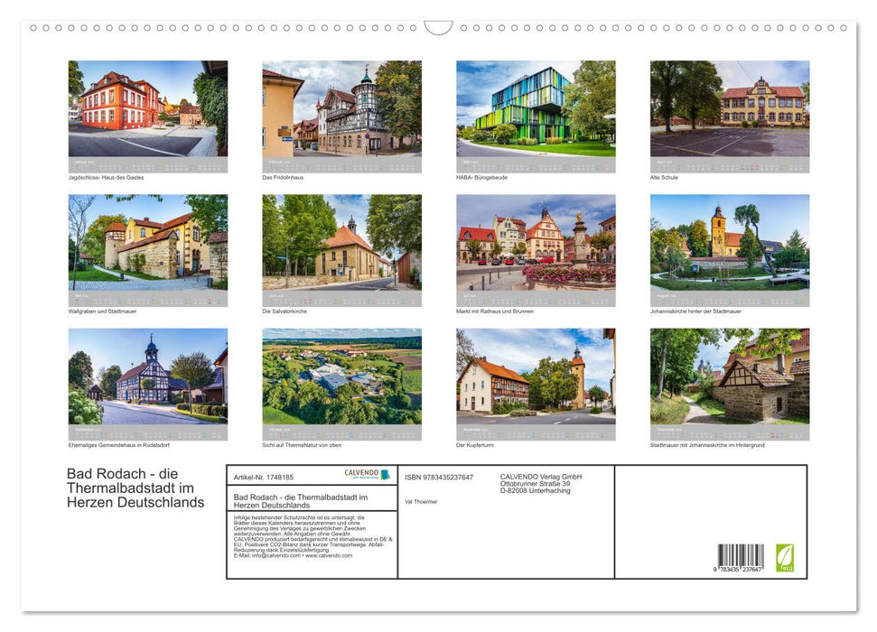 Bad Rodach - die Thermalbadstadt im Herzen Deutschlands (CALVENDO Wandkalender 2025)