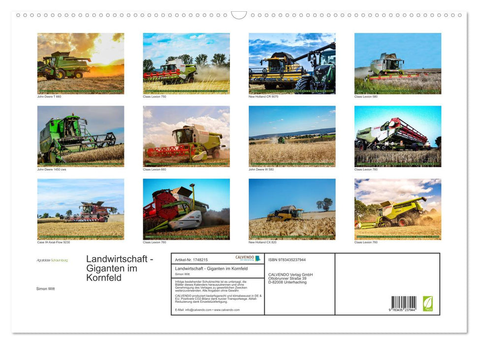 Landwirtschaft - Giganten im Kornfeld (CALVENDO Wandkalender 2025)