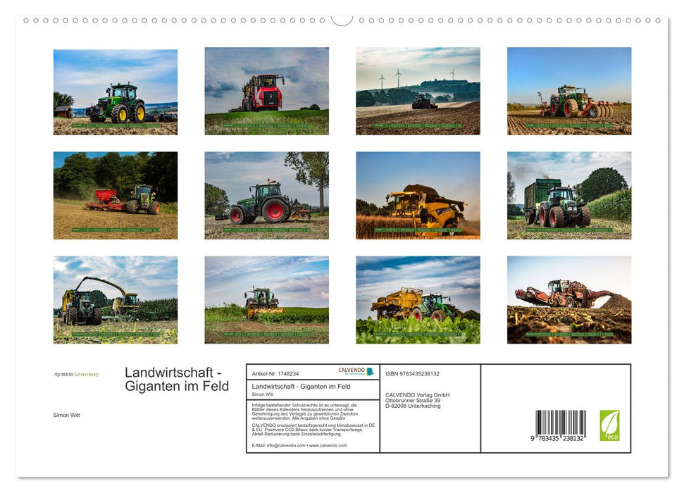 Landwirtschaft - Giganten im Feld (CALVENDO Premium Wandkalender 2025)