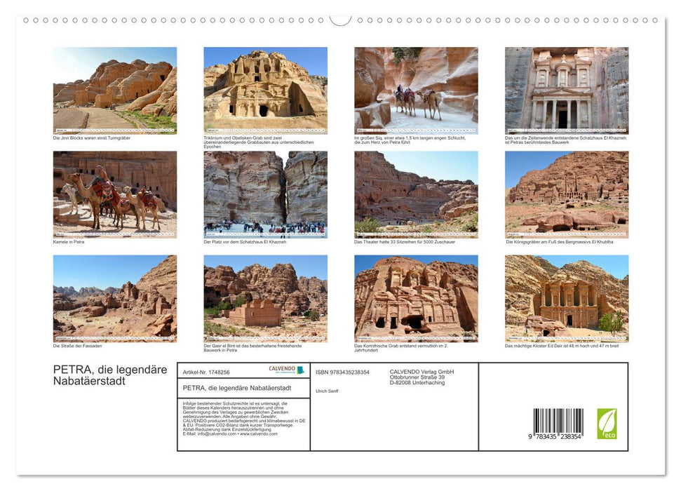 PETRA, die legendäre Nabatäerstadt (CALVENDO Premium Wandkalender 2025)