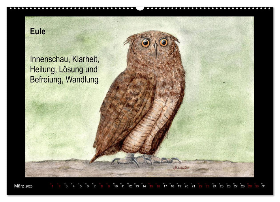 Krafttiere in Aquarell (CALVENDO Premium Wandkalender 2025)