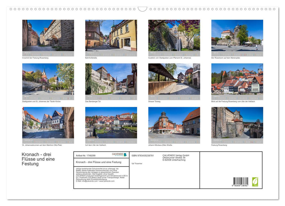 Kronach - drei Flüsse und eine Festung (CALVENDO Wandkalender 2025)