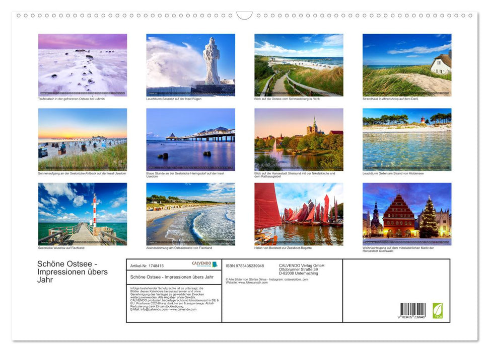 Schöne Ostsee - Impressionen übers Jahr (CALVENDO Wandkalender 2025)