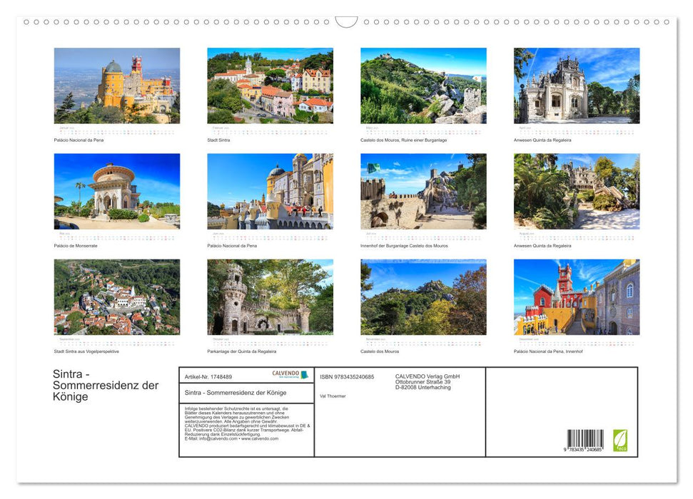 Sintra - Sommerresidenz der Könige (CALVENDO Wandkalender 2025)