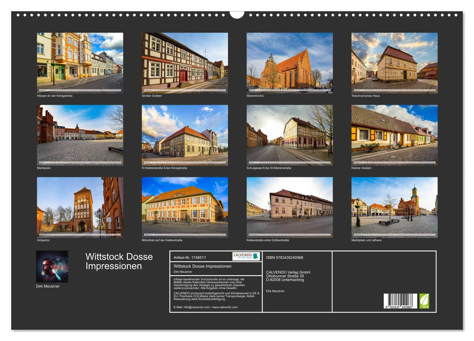 Wittstock Dosse Impressionen (CALVENDO Wandkalender 2025)