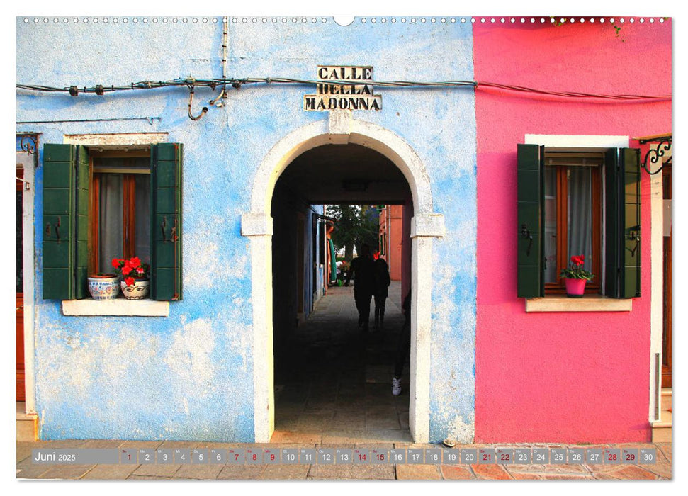 Burano - Fischerinsel der bunten Häuser (CALVENDO Wandkalender 2025)