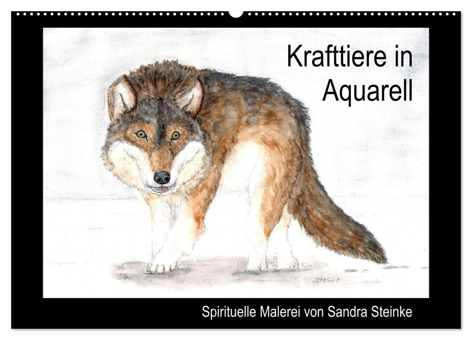 Krafttiere in Aquarell (CALVENDO Wandkalender 2025)