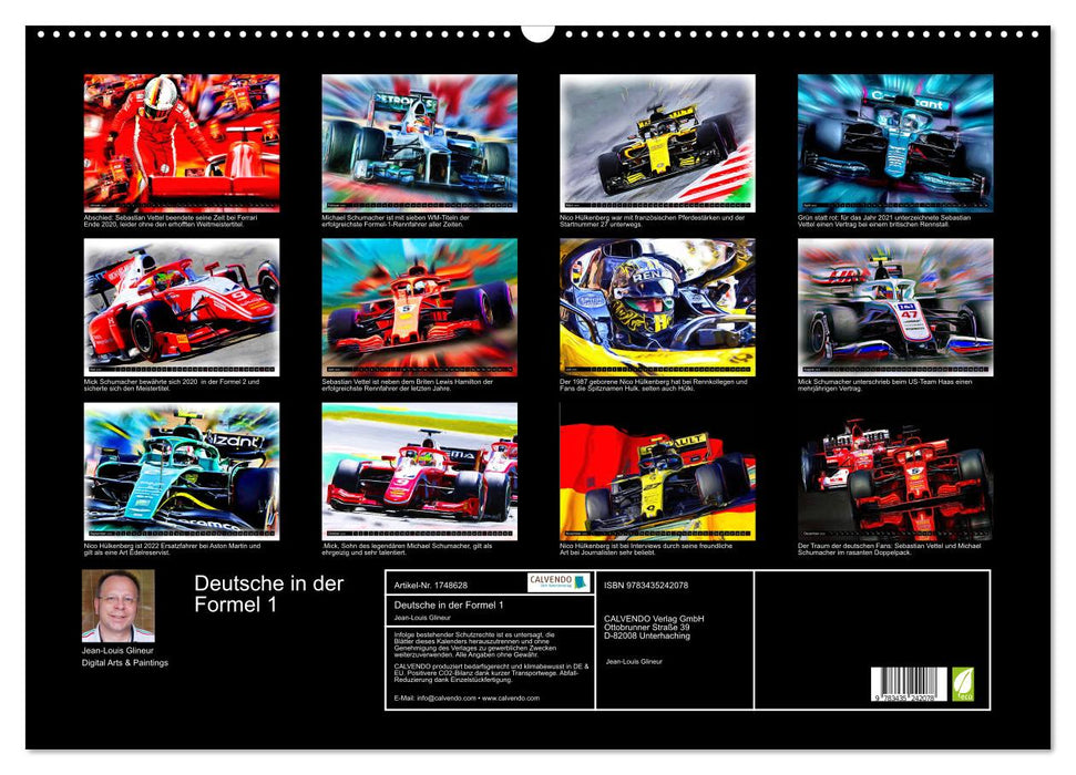 Deutsche in der Formel 1 (CALVENDO Wandkalender 2025)