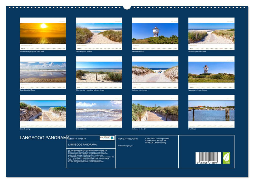 LANGEOOG PANORAMA (CALVENDO Premium Wandkalender 2025)