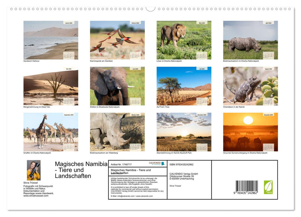 Magisches Namibia - Tiere und Landschaften (CALVENDO Premium Wandkalender 2025)